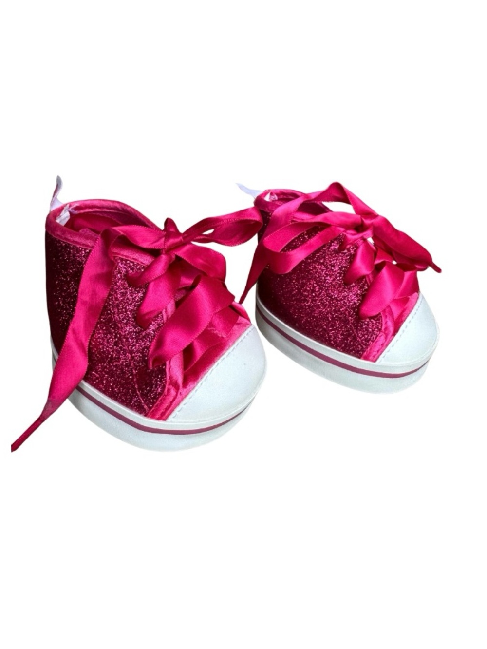 Build-A-Bear High Top Pink Glitter Shoes with Satin Laces